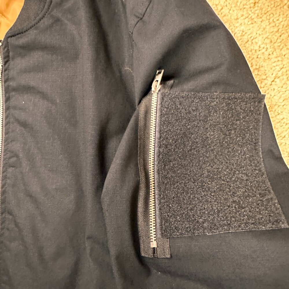 Five Four Los Angeles Jacket Mens Medium Black Full Zip Cotton Blend Bomber Coat - Picture 3 of 11